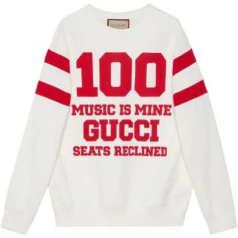 music is mine gucci sweater|Gucci Cotton jacket with 'Music is Mine' print.